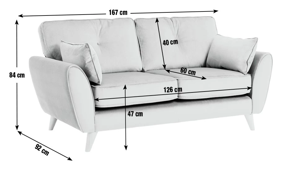Habitat Iris Fabric 2 Seater Sofa - Grey - Image 3
