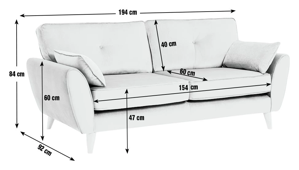 Habitat Iris Fabric 3 Seater Sofa - Grey - Image 3
