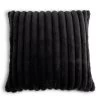 Habitat Ribbed Faux Fur Cushion - Charcoal - 50X50cm