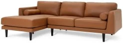 Habitat Jackson Leather Left Corner Chaise Sofa - Tan