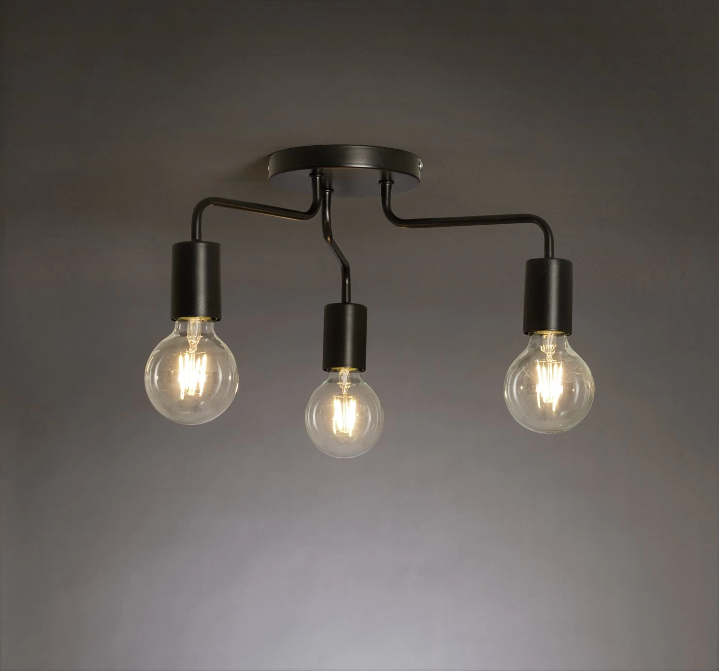 Habitat Rayner Steel 3 Light LED Flush Ceiling Light - Black - Image 3