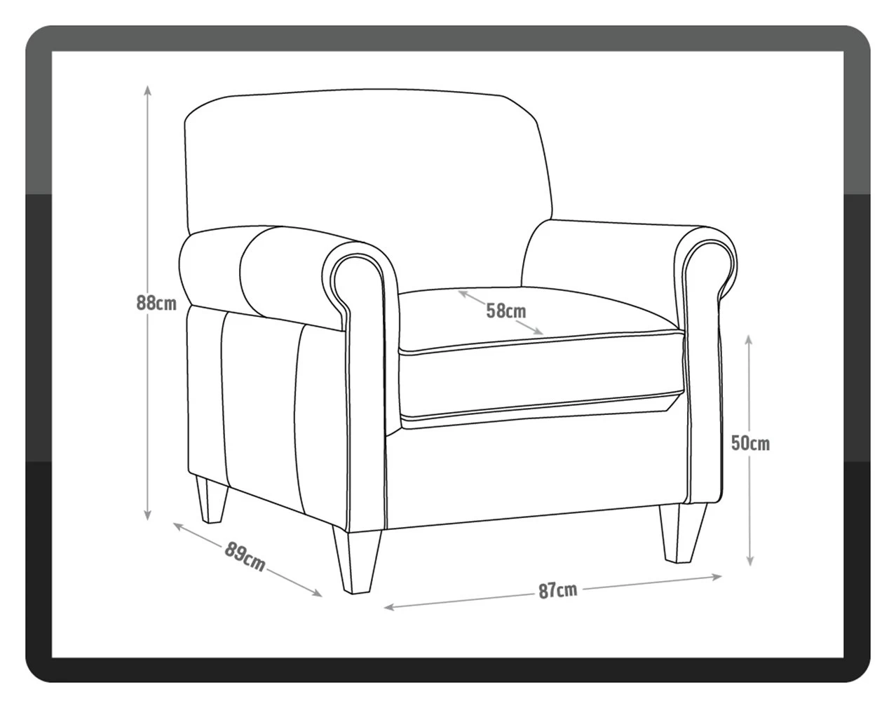 Habitat Kingsley Leather Accent Chair - Tan - Image 2