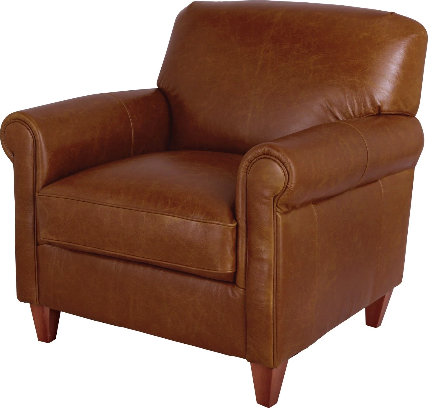 Habitat Kingsley Leather Accent Chair - Tan - Image 4