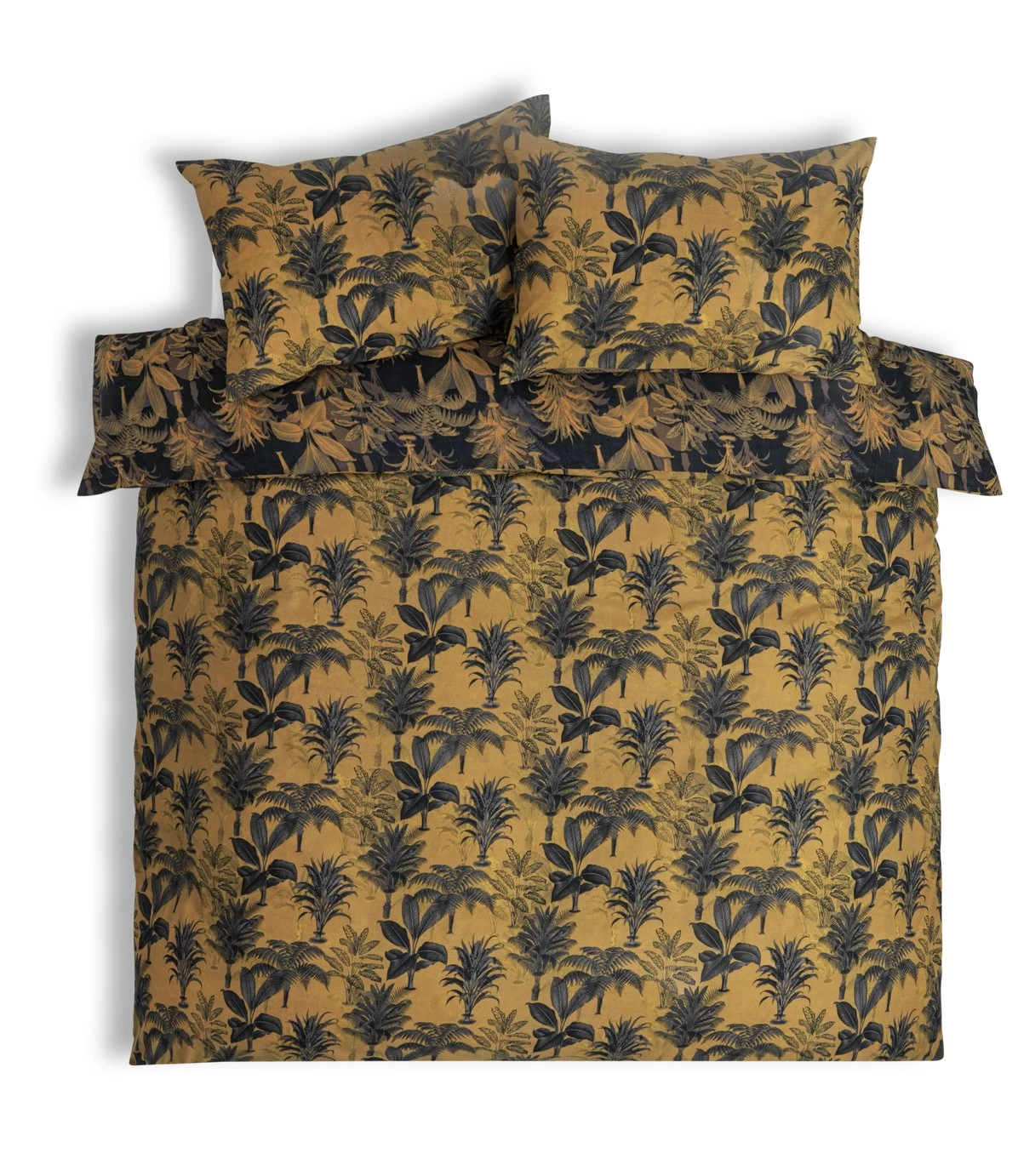 Habitat Palm Floral Print Mustard Bedding Set - Single - Image 3