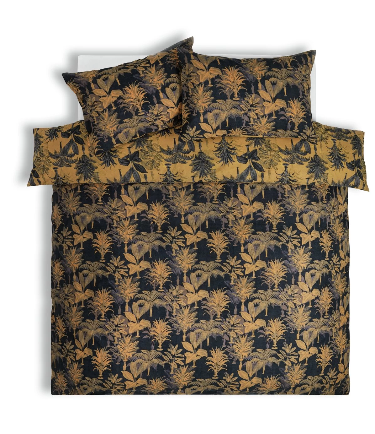 Habitat Palm Floral Print Mustard Bedding Set - Single - Image 5