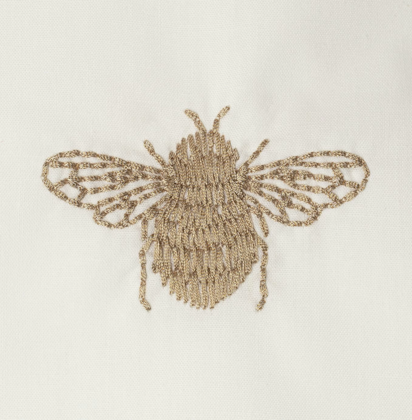 Habitat 180TC Embroidered Bee White Bedding Set - Single - Image 2