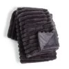 Habitat Ribbed Faux Fur Throw - Charcoal - 125X150cm