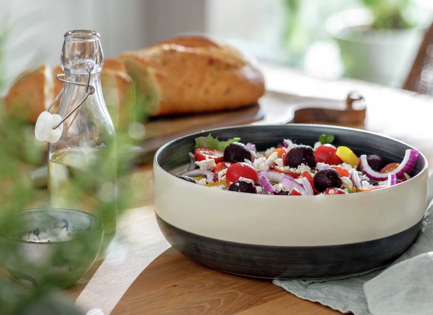 Habitat Artisan Stripe Stoneware Serving Bowl - Image 2