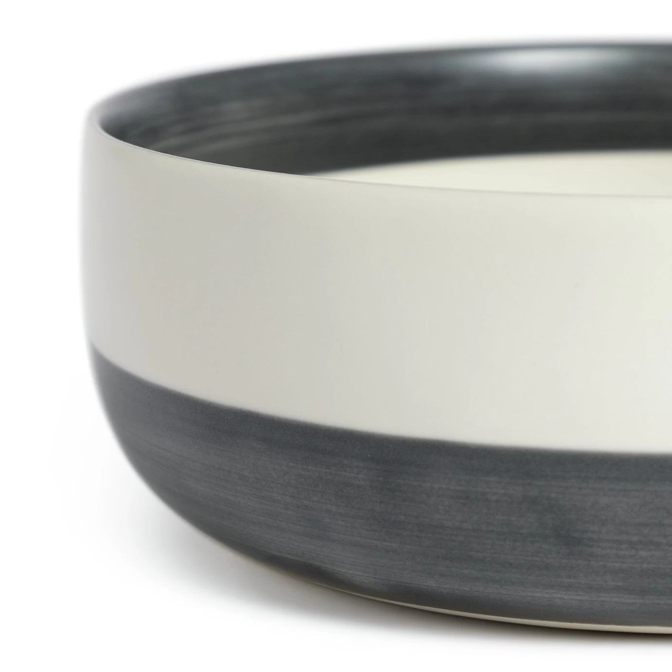 Habitat Artisan Stripe Stoneware Serving Bowl - Image 3