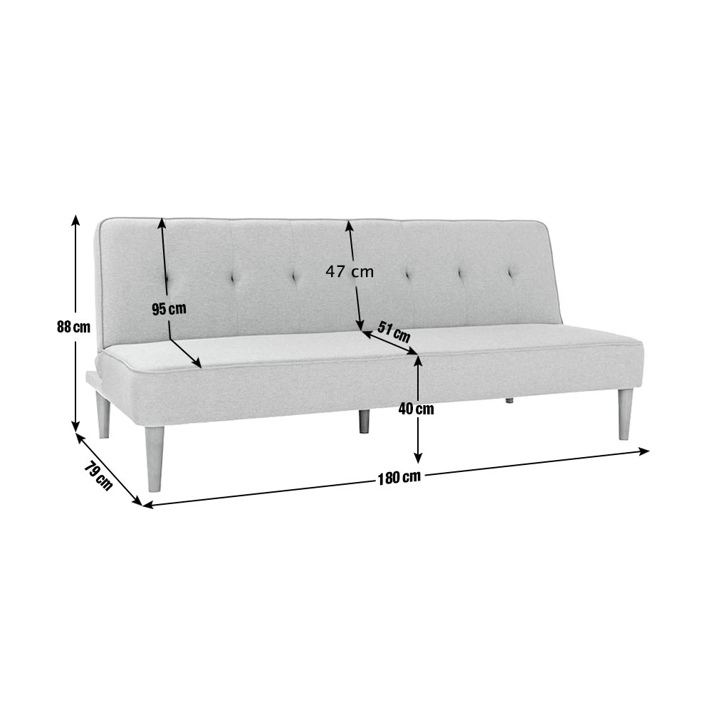 Habitat Odeon 2 Seater Fabric Clic Clac Sofa Bed - Grey - Image 7