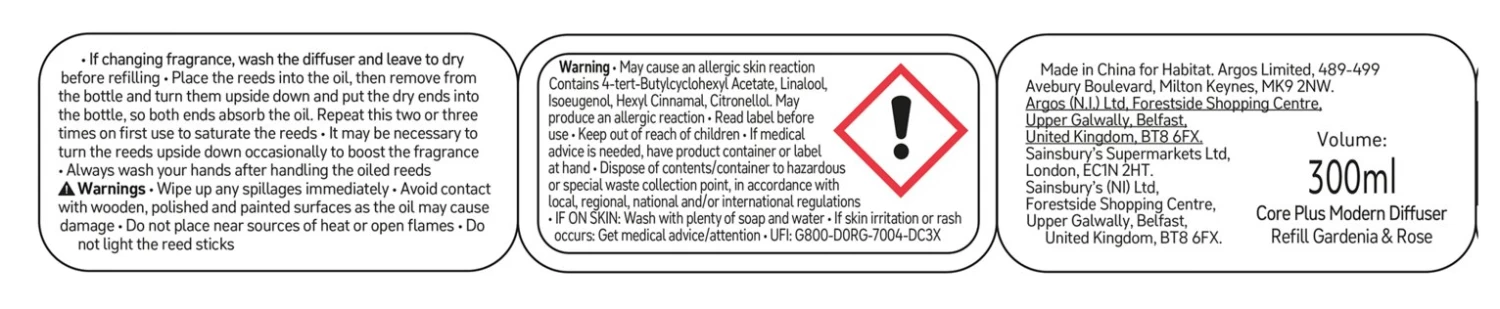 Habitat 300ml Diffuser Refill - Gardenia & Rose - Image 3