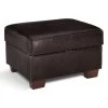 Habitat Salisbury Leather Storage Footstool - Chocolate