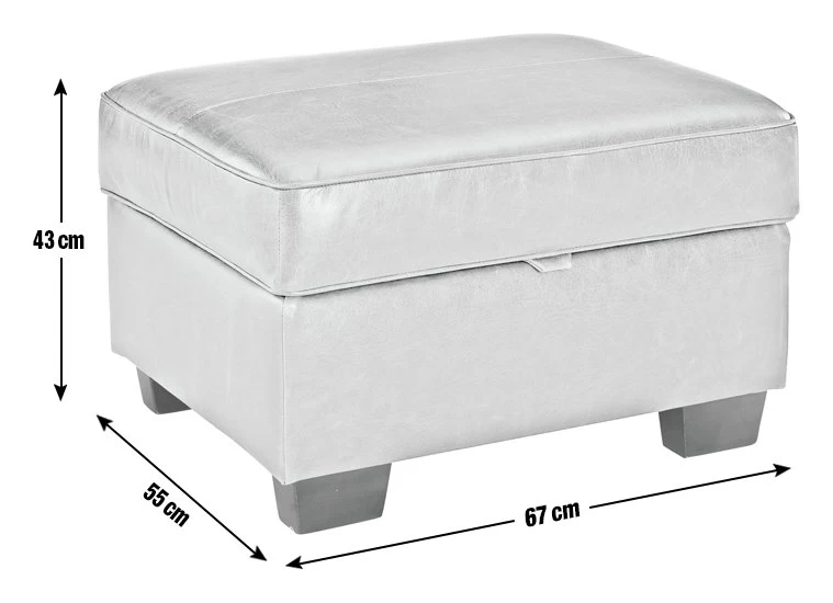 Habitat Salisbury Leather Storage Footstool - Tan - Image 3