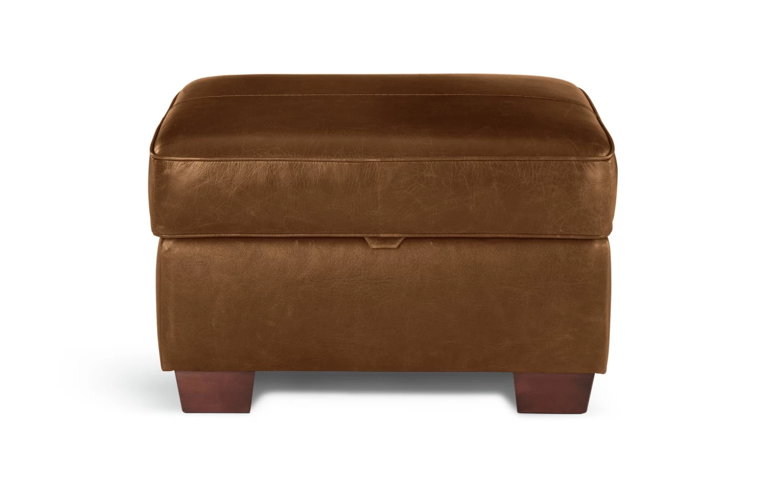 Habitat Salisbury Leather Storage Footstool - Tan