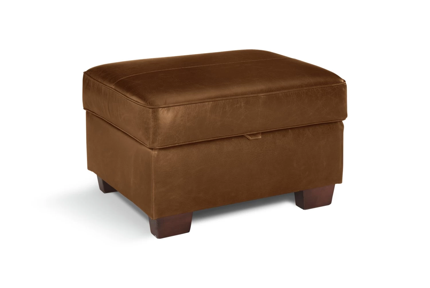 Habitat Salisbury Leather Storage Footstool - Tan - Image 4