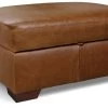Habitat Eton Leather Storage Ottoman Footstool - Tan