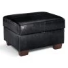 Habitat Salisbury Leather Storage Footstool - Black