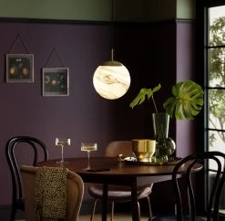 Habitat Tires Alabaster Ceiling Pendant Light -Brushed Brass