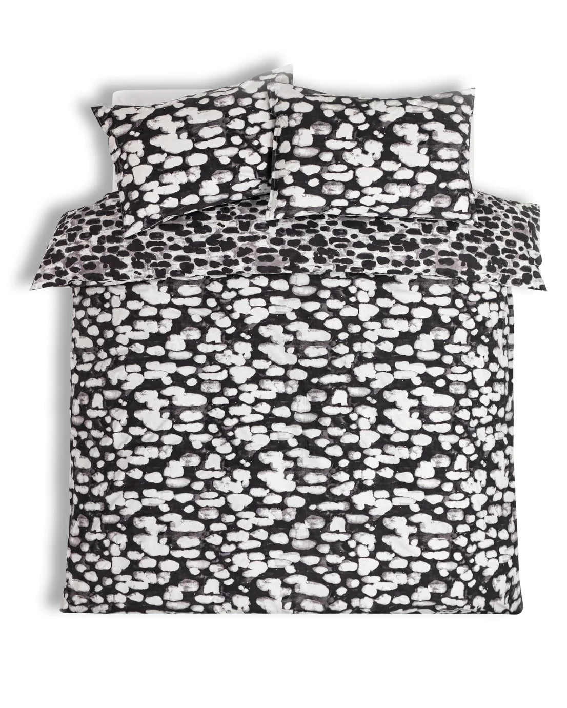 Habitat Cotton Bark Print Black & Grey Bedding Set - Double - Image 3
