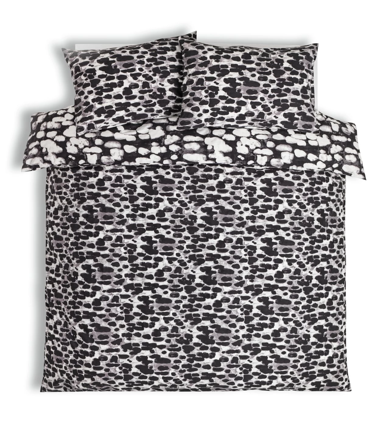 Habitat Cotton Bark Print Black & Grey Bedding Set - Double - Image 5
