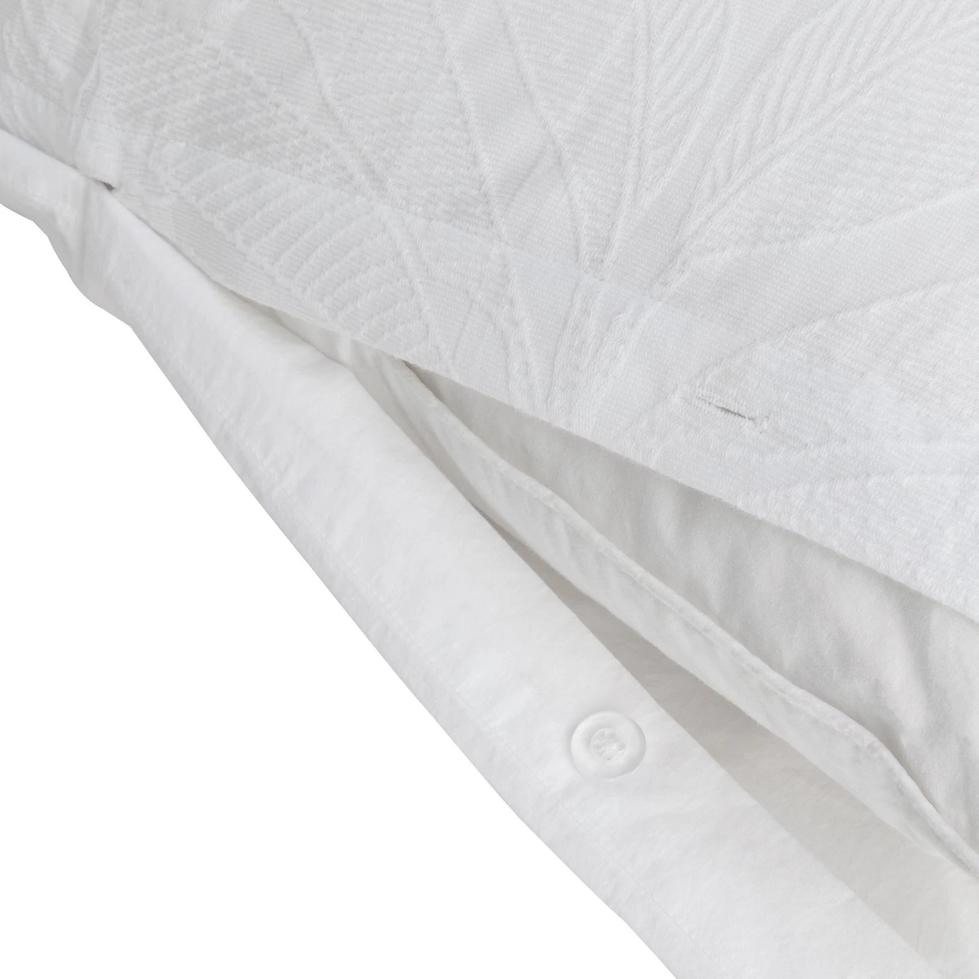 Habitat Cotton 180TC Leaf Matelasse White Bedding - Double - Image 5