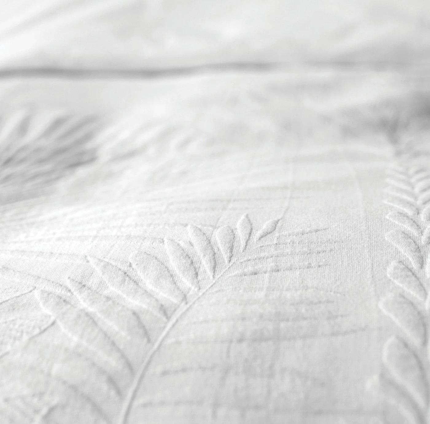 Habitat Cotton 180TC Leaf Matelasse White Bedding - Double - Image 6