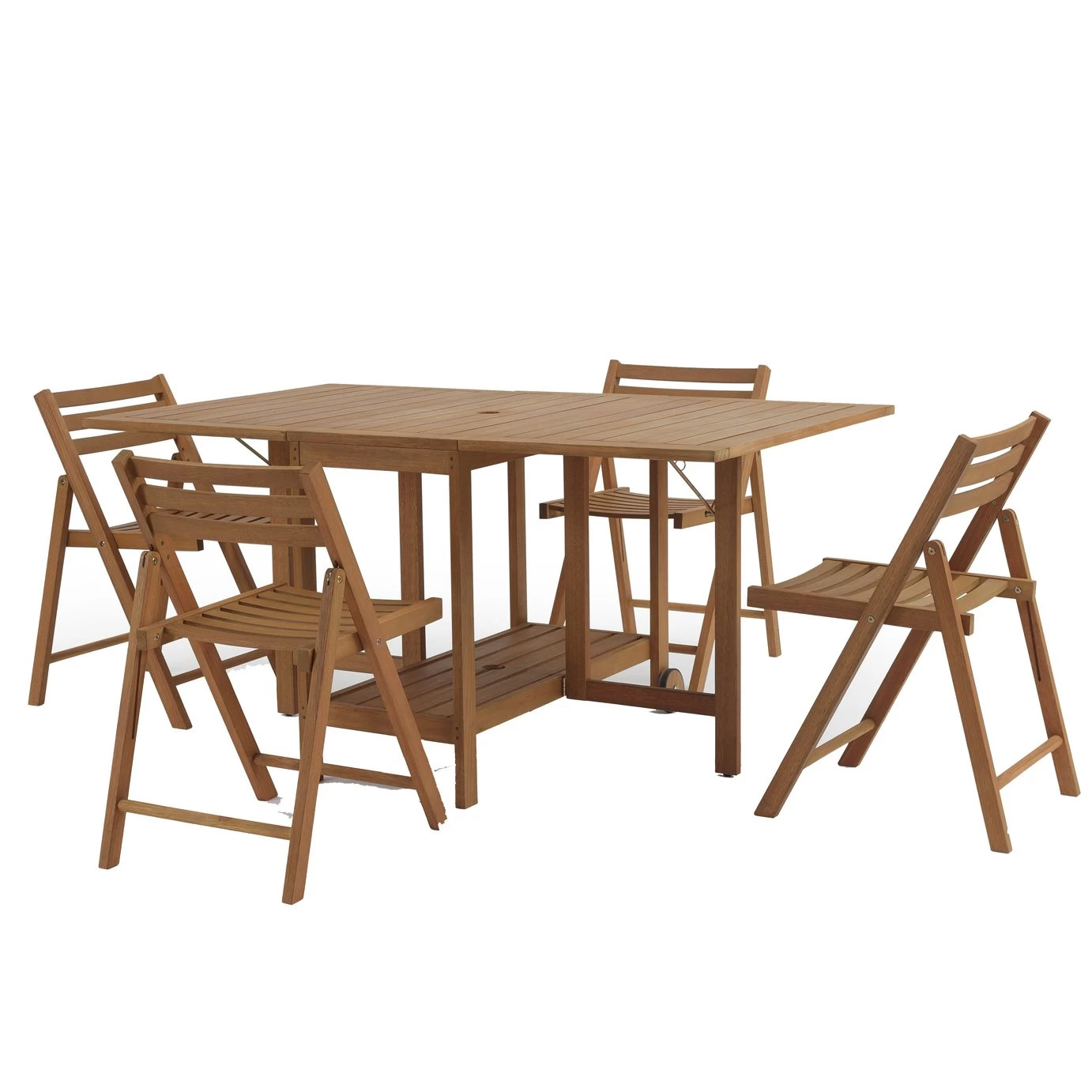 Habitat Zeno 4 Seater Folding Wooden Patio Set