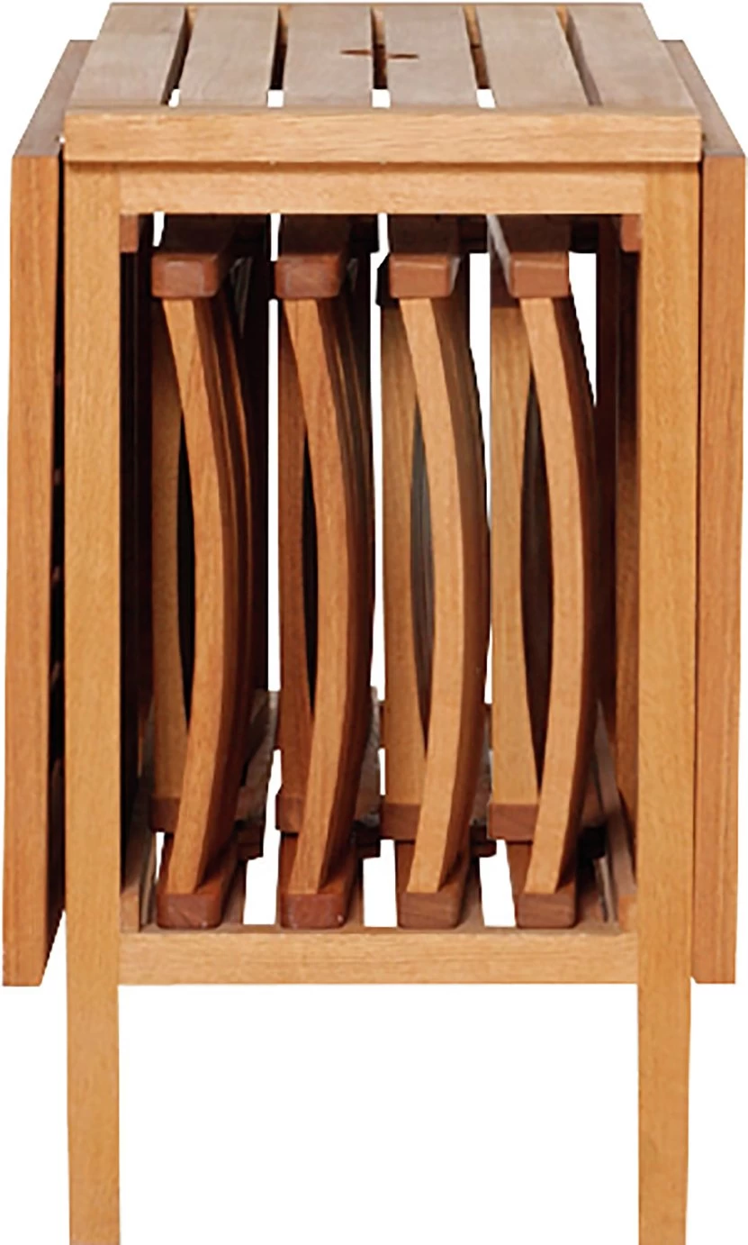 Habitat Zeno 4 Seater Folding Wooden Patio Set - Image 9