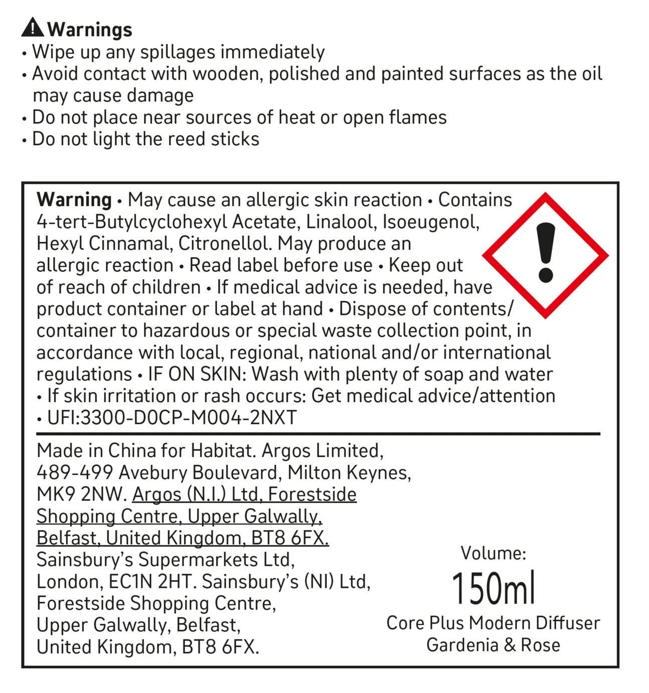 Habitat 150ml Scented Diffuser - Gardenia & Rose - Image 5