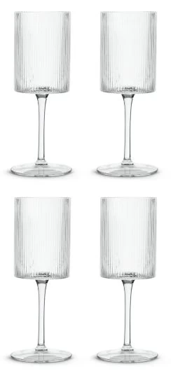 Habitat Ribbed Set Of 4 Wine Glasses