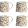 Habitat Floral Ripple Set Of 4 Mugs