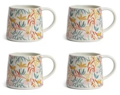 Habitat Floral Ripple Set Of 4 Mugs