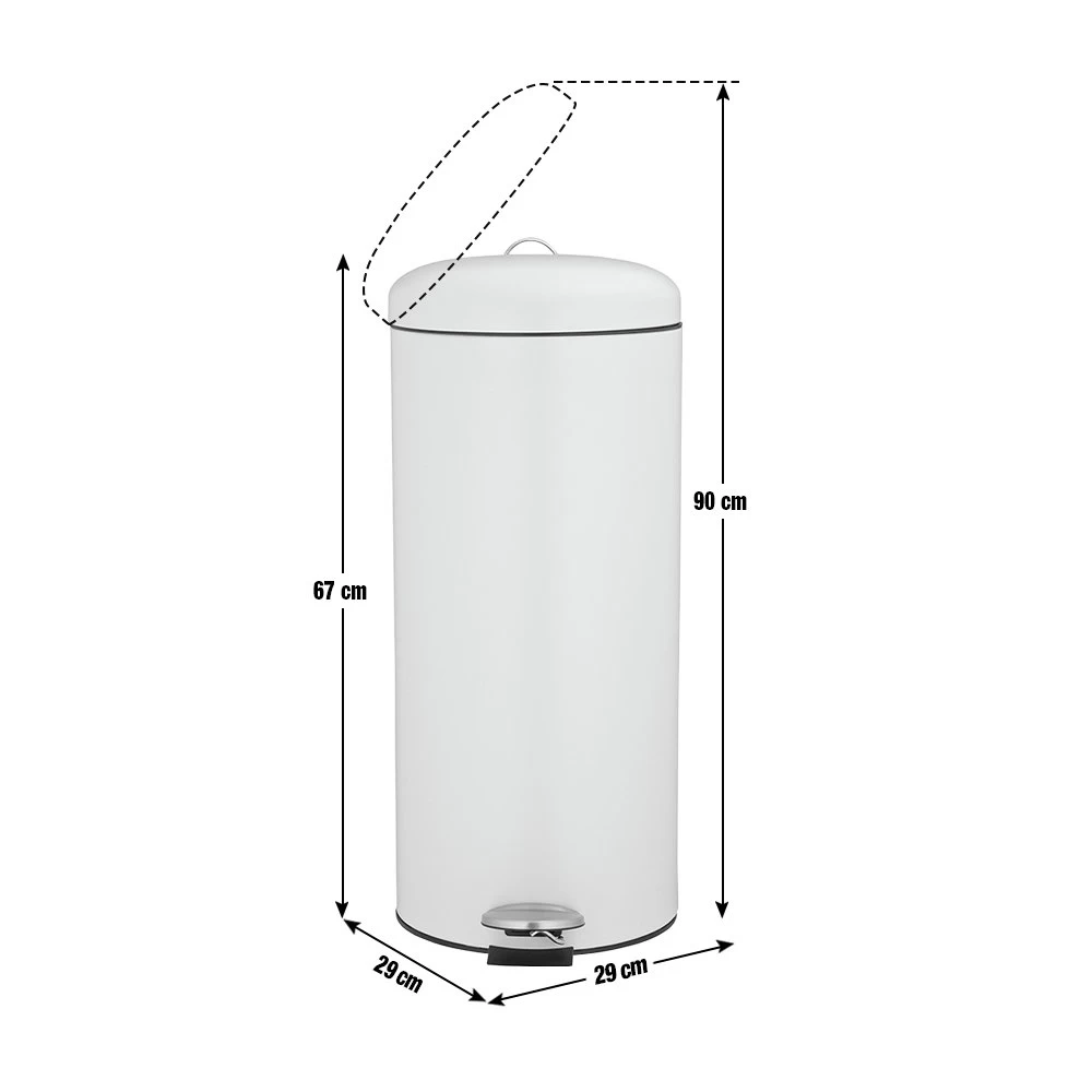Habitat 30 Litre Round Kitchen Pedal Bin - Matt Cream - Image 5