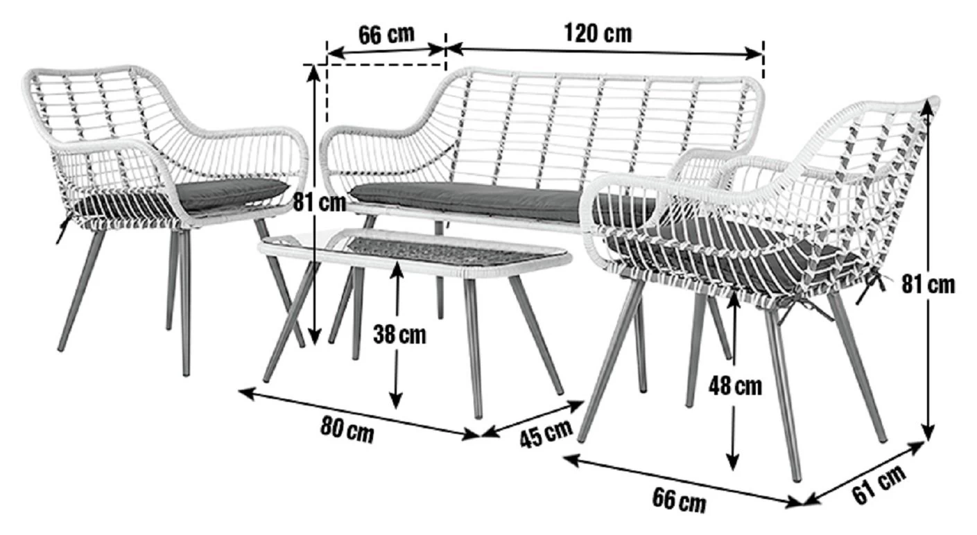Habitat 4 Seater Bamboo Effect Garden Sofa Set - Image 3