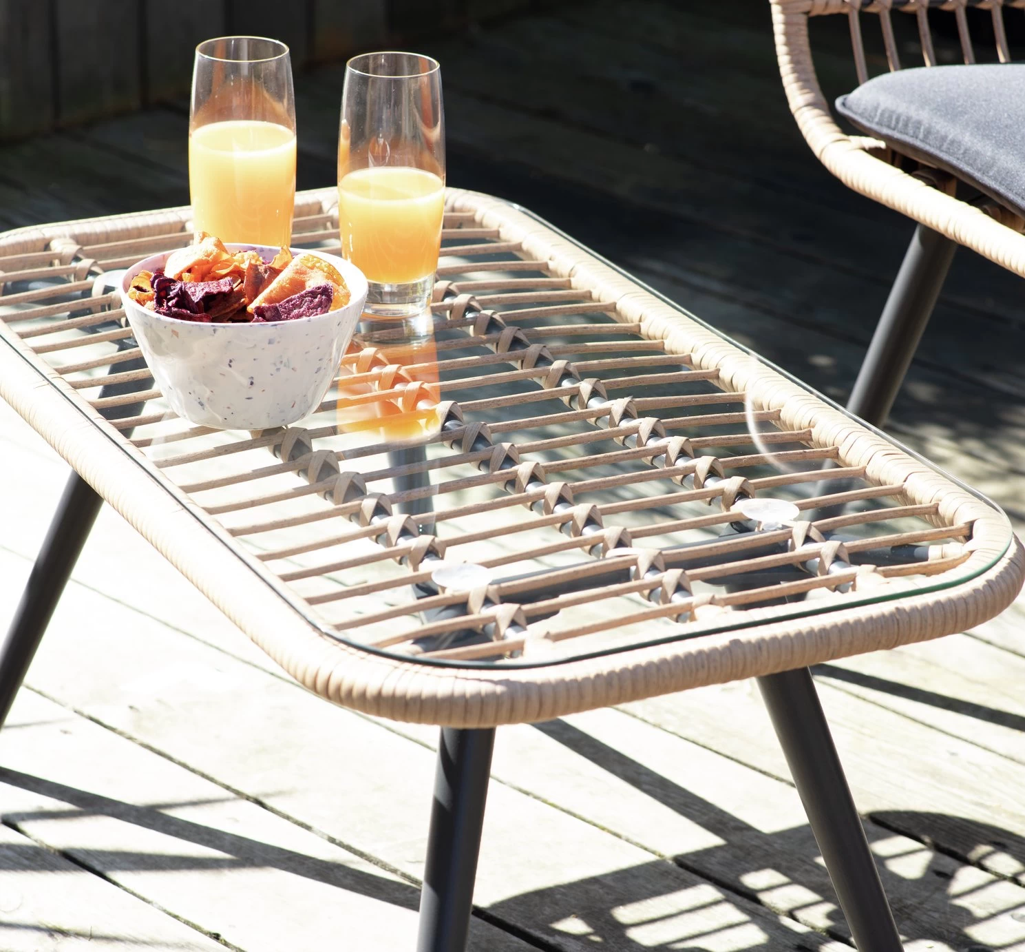 Habitat 4 Seater Bamboo Effect Garden Sofa Set - Image 7