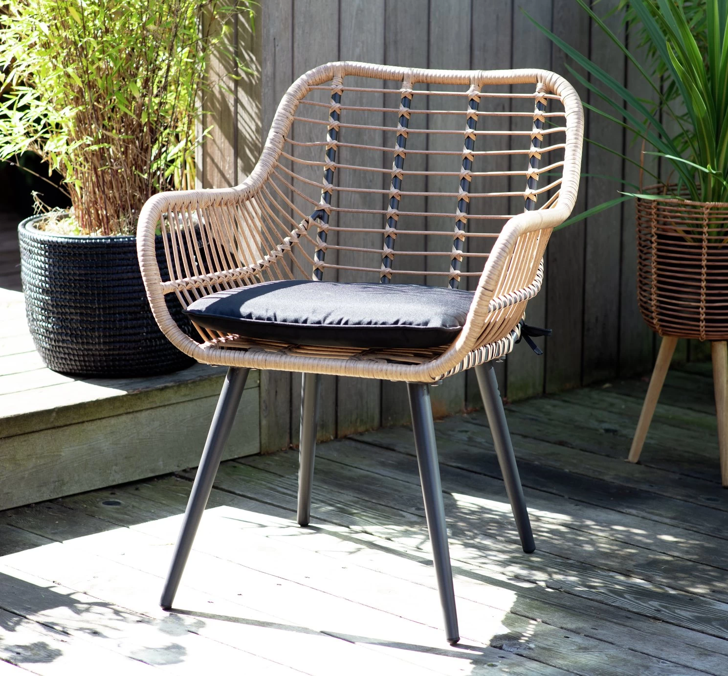 Habitat 4 Seater Bamboo Effect Garden Sofa Set - Image 8