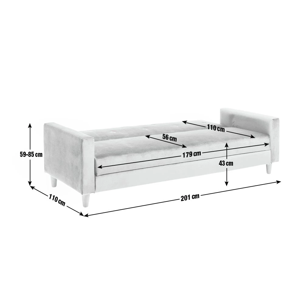 Habitat Brooks Clic Clac Fabric Sofa Bed - Grey - Image 4