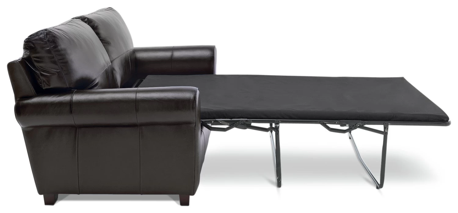 Habitat Salisbury 2 Seater Leather Sofa Bed - Chocolate - Image 4