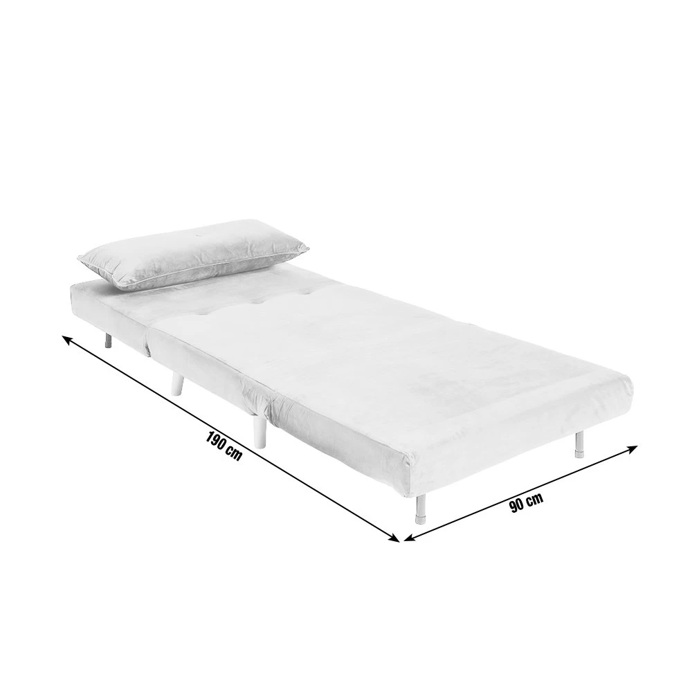 Habitat Roma Single Velvet Chairbed - Charcoal - Image 5