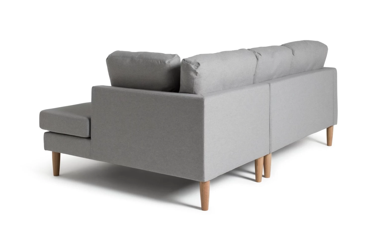 Habitat Joshua Fabric Corner Chaise Sofa - Light Grey - Image 5