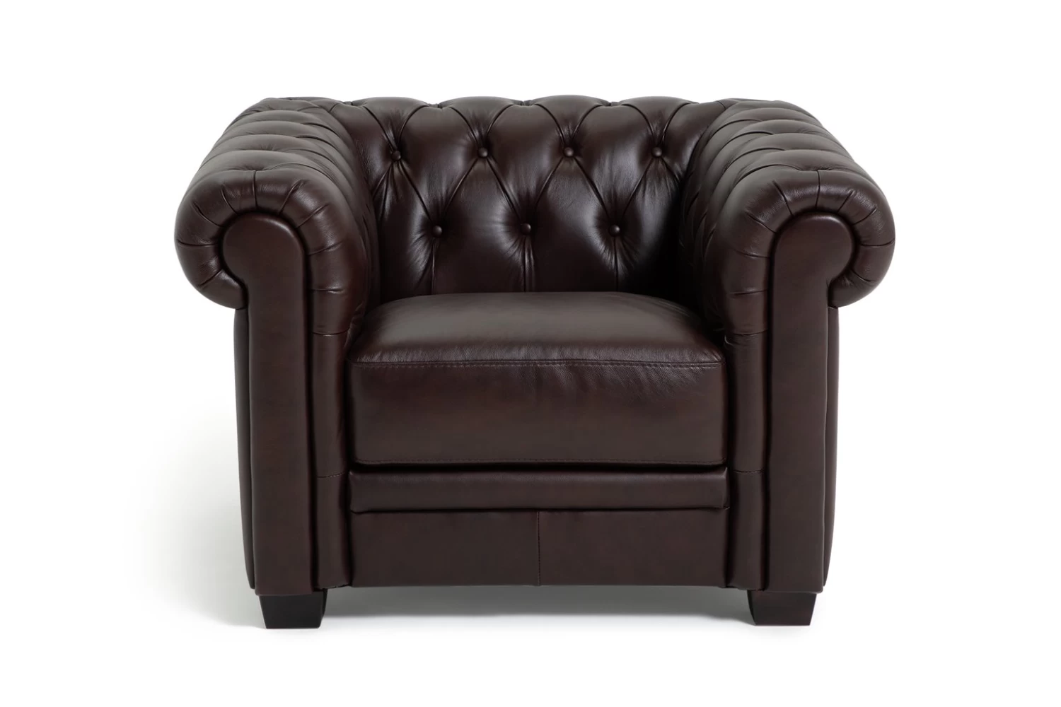 Habitat Chesterfield Leather Armchair - Walnut