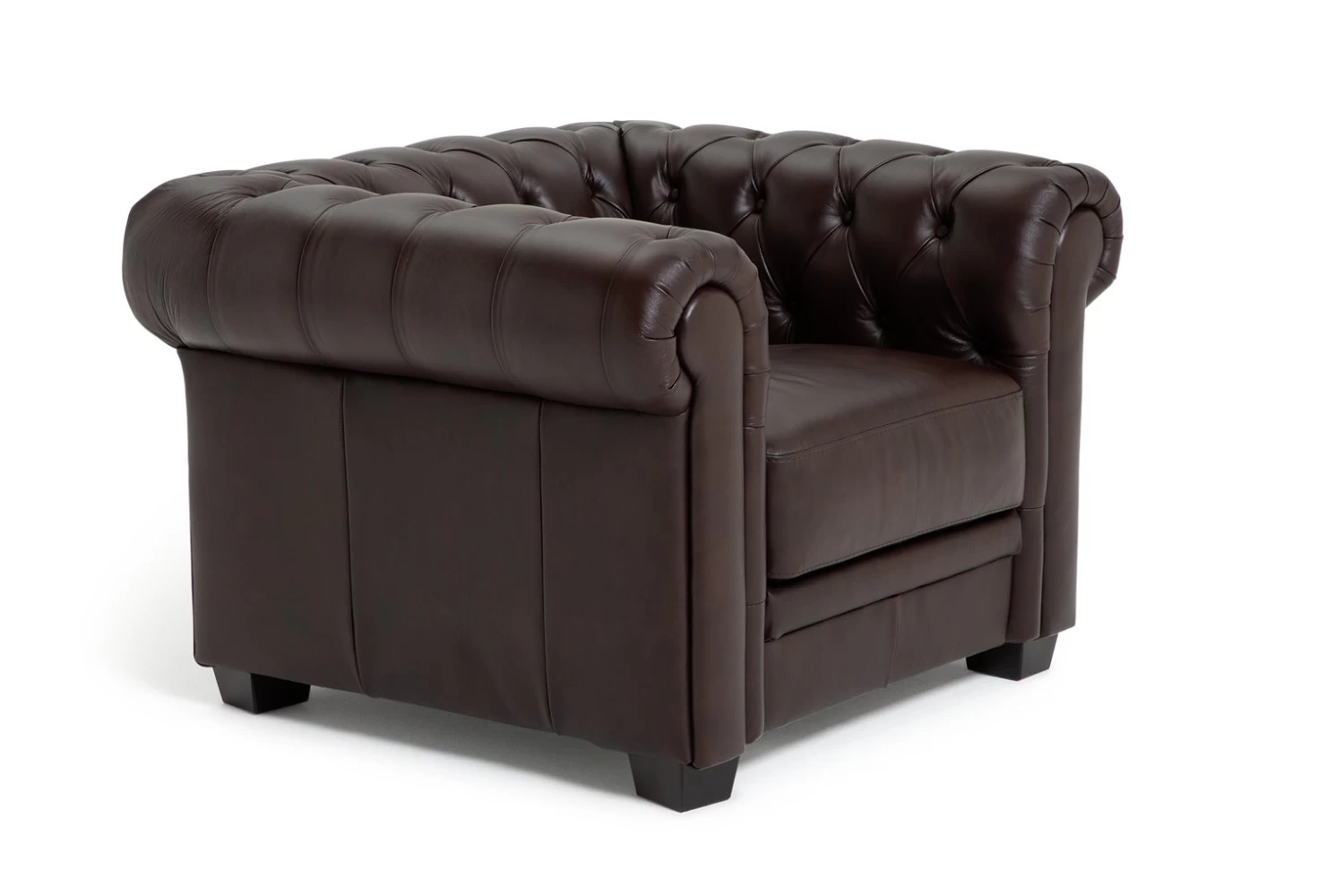 Habitat Chesterfield Leather Armchair - Walnut - Image 4