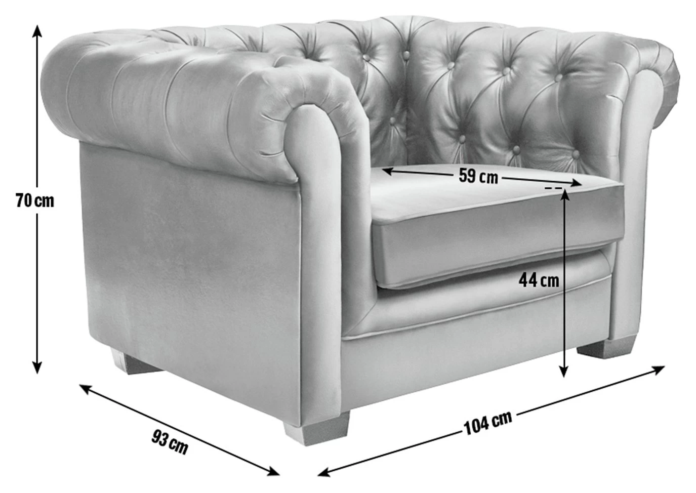 Habitat Chesterfield Leather Armchair - Walnut - Image 8