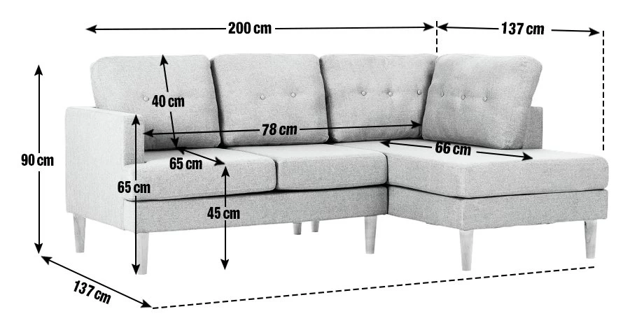 Habitat Joshua Fabric Corner Chaise Sofa - Charcoal - Image 8