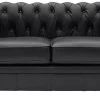 Habitat Chesterfield Leather 2 Seater Sofa - Black