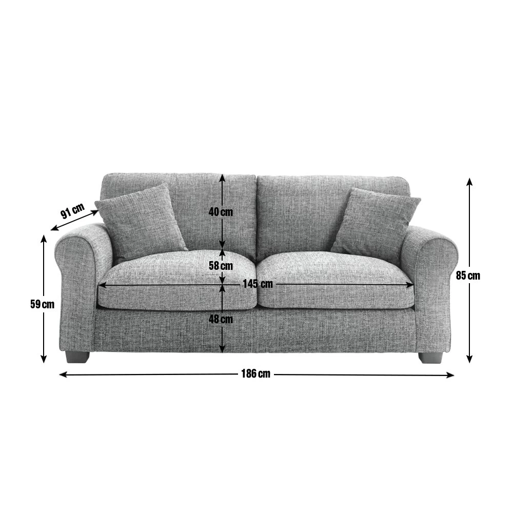 Habitat Lisbon Fabric 3 Seater Sofa - Beige - Image 4