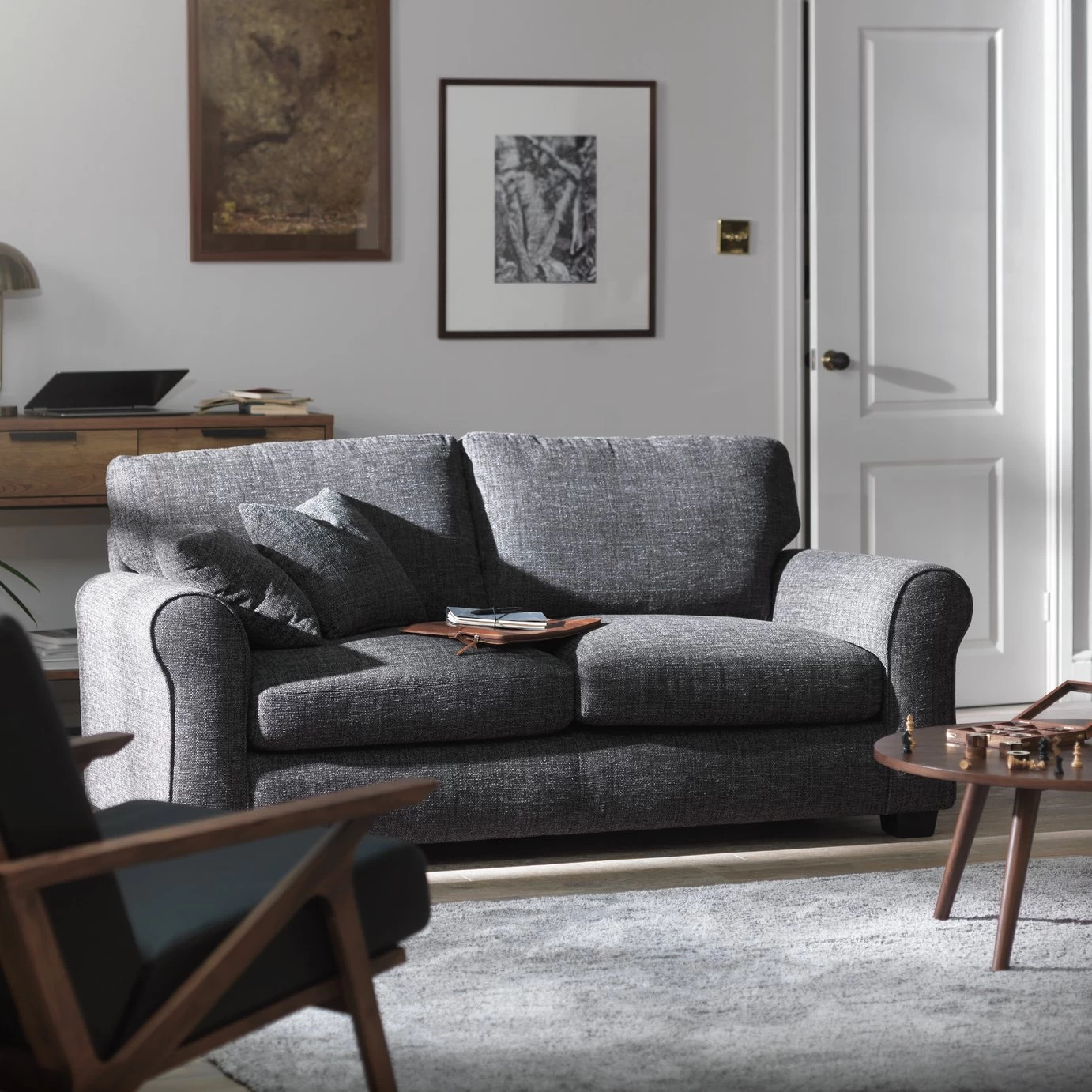 Habitat Lisbon Fabric 3 Seater Sofa - Beige - Image 2