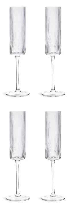 Habitat Ribbed Set Of 4 Champagne Flute