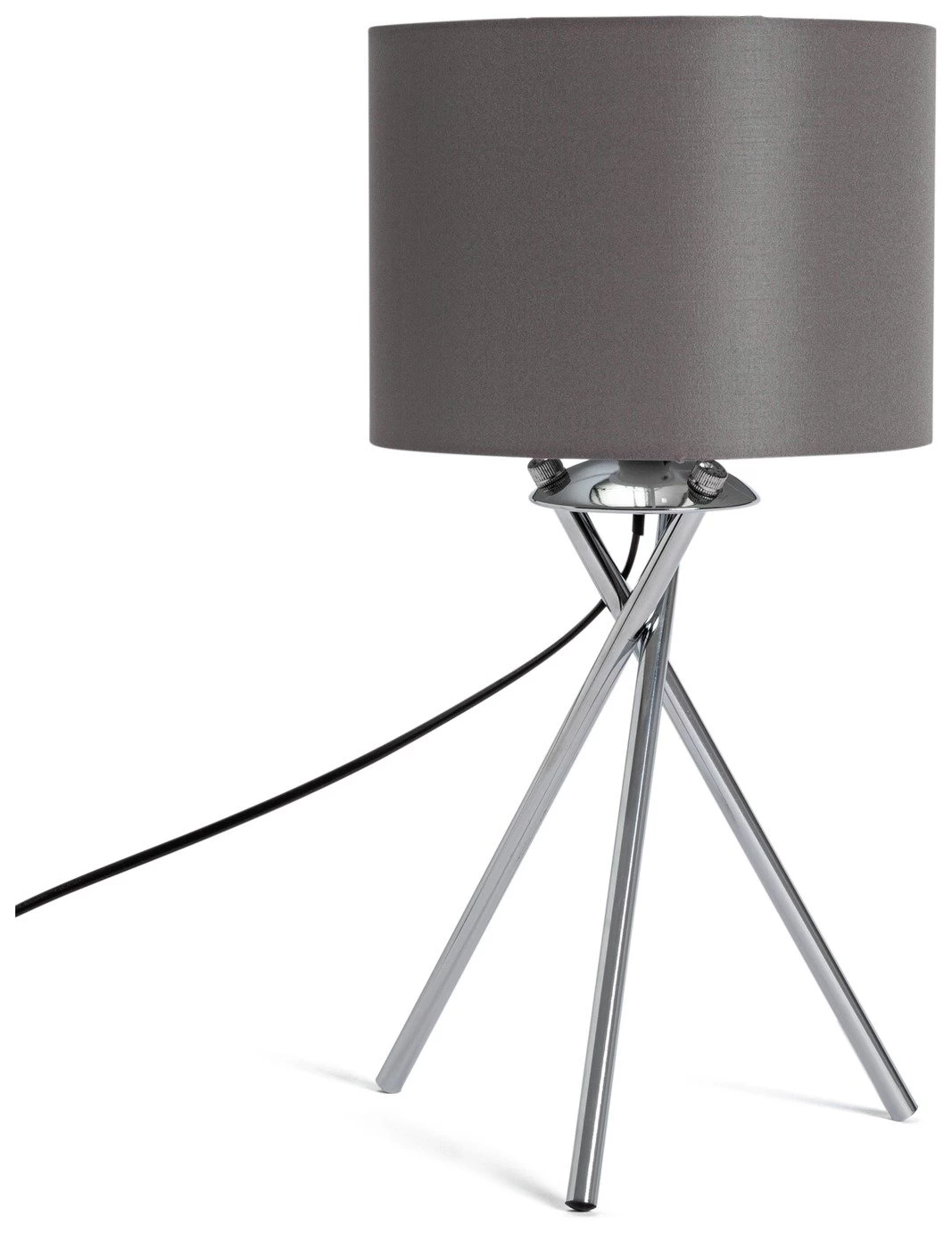 Habitat Tripod Table Lamp - Grey And Chrome - Image 3