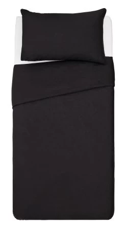 Habitat Cotton Rich Plain Black Bedding Set - Single